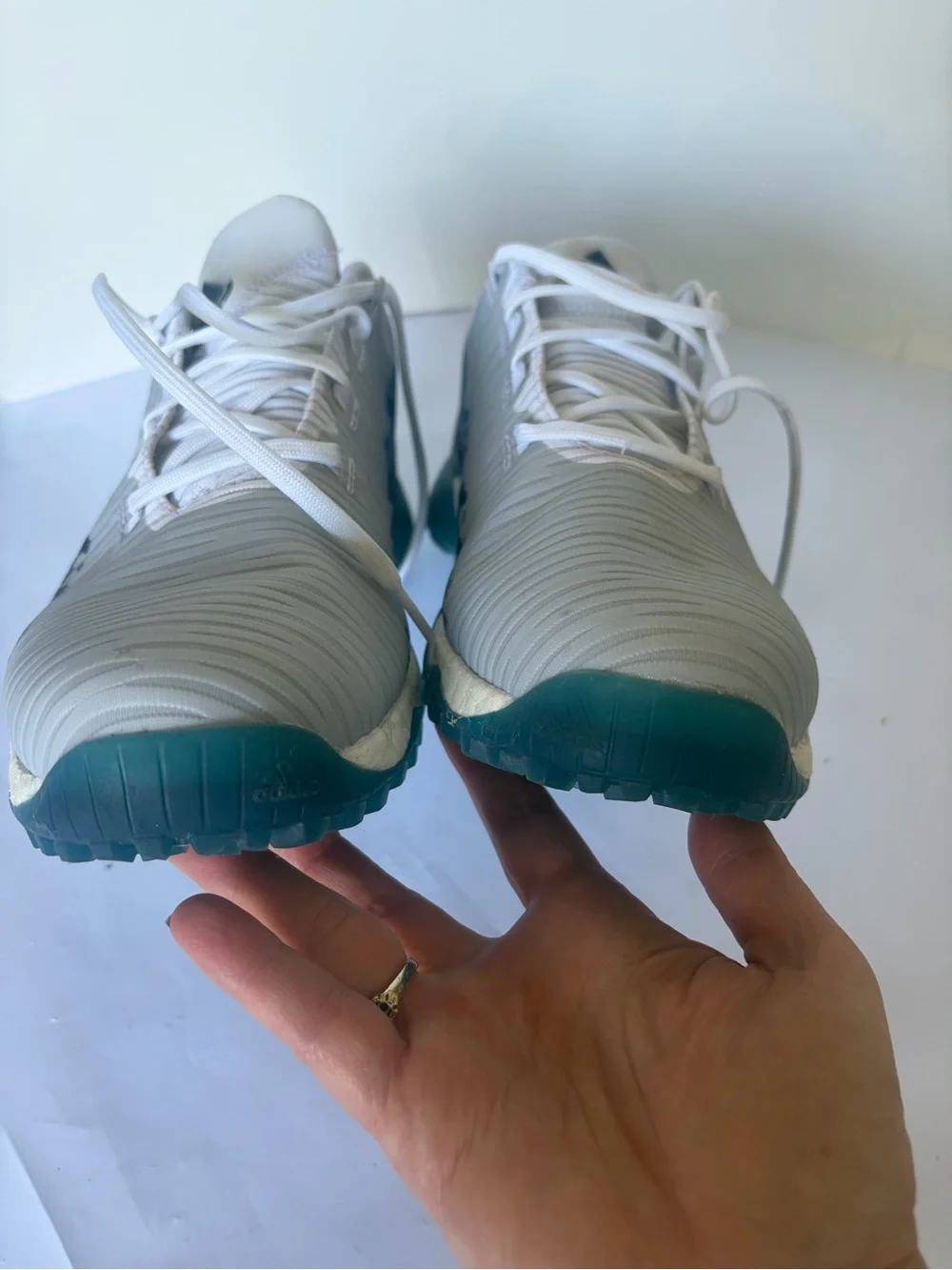 Adidas PERFORMANCE CODECHAOS GOLF SHOES Gray Blue Teal Golf Sneakers size 11.5